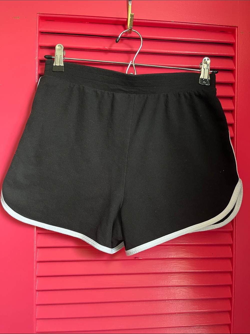 Black Women's Athletic Shorts with White Trim